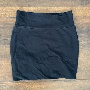 Basic black cotton Bodycon mini skirt